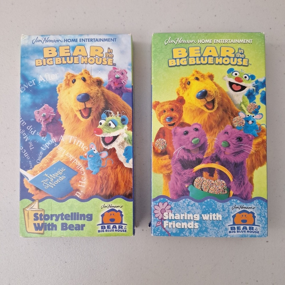 Bear In The Big Blue House VHS Lot Of 2 Bundle Jim Henson. Vintage. RARE